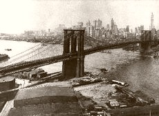 Brooklyn Bridge Skyline 1925