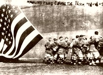 Ebbets Field Brooklyn Raising the Flag 1914