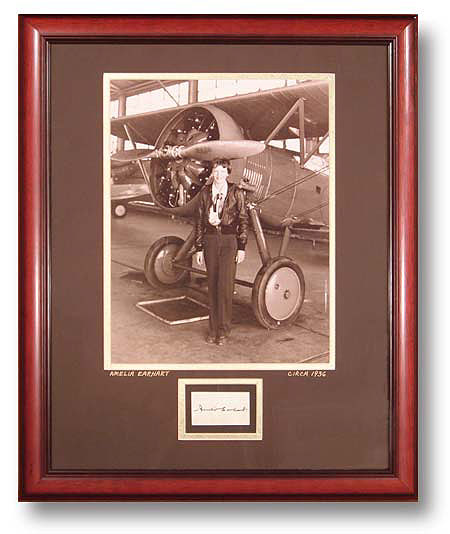 Emelia Earhart Circa 1936 With Signature